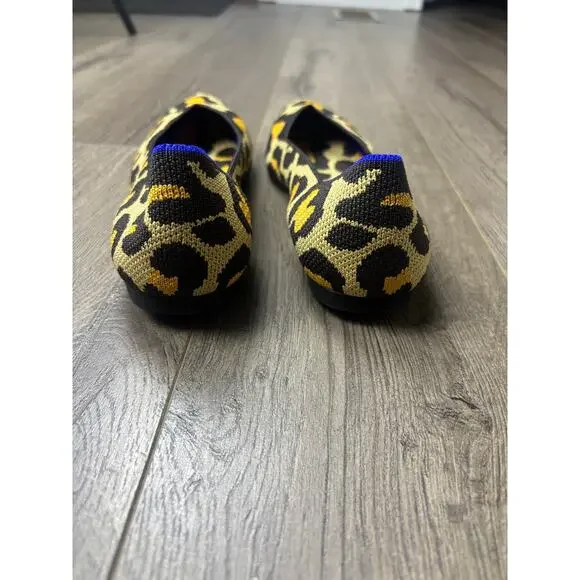 Rothy’s The Point Leopard Print Flats Size 8.5 Washable Knit Eco Friendly - Picture 5 of 5